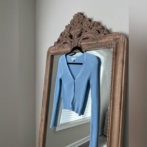 Baby blue H&M Buttoned Ribbed Cardigan Sweater size small worn once